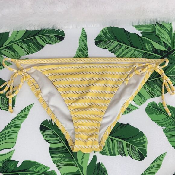 Victoria’s Secret Yellow Nautical Rope Side Tie Bikini Bottoms NWOT - Picture 13 of 13
